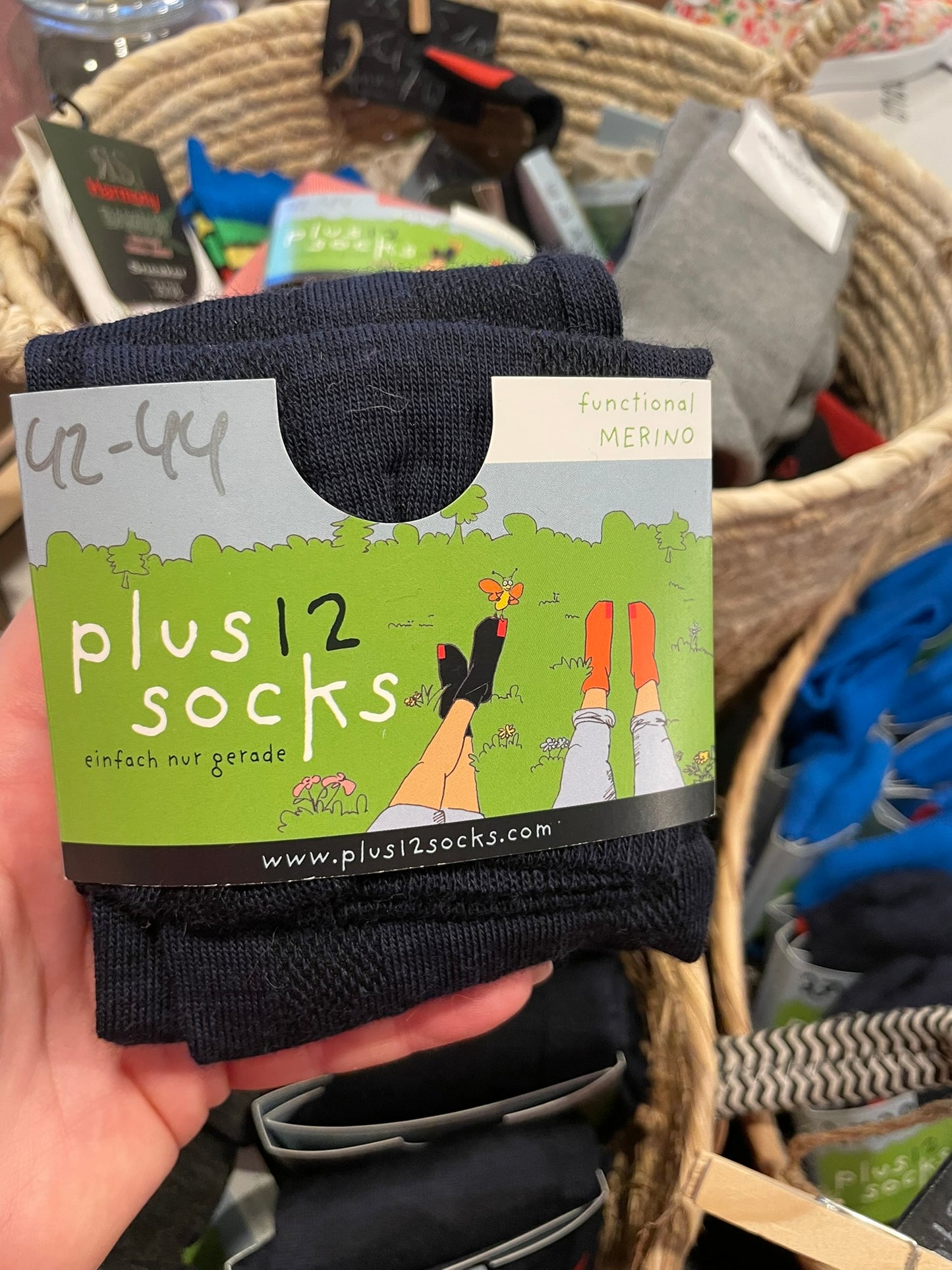 Plus12socks mit Wolle Dunkelblau (lang)